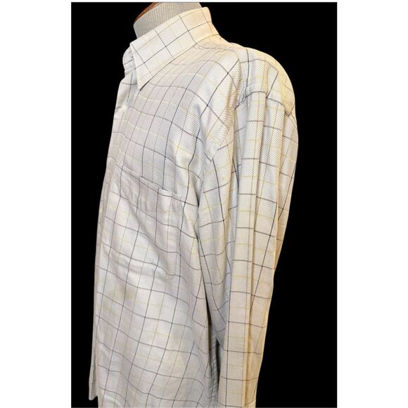 Alan Flusser Men’s Button Down  Plaid Shirt Large 100% Cotton Thick - Picture 4 of 12